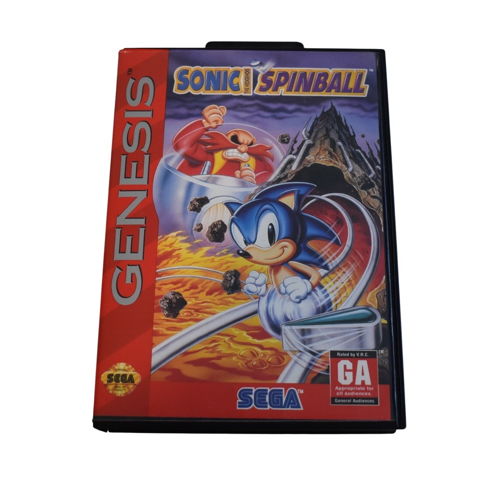 Sega Sonic Spinball Genesis NTSC Black Complete In Box CIB Manual